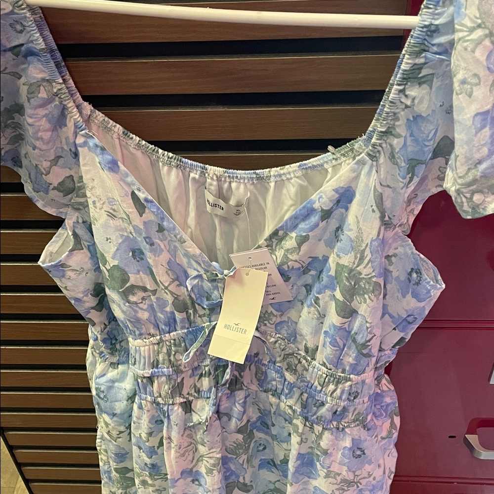 Hollister Pastel Floral Blue Lavender Sundress